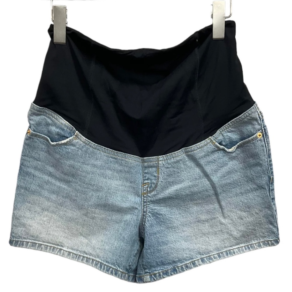 Isabel Maternity Crossover Panel Lightwash‎ Denim Short (size 10, 12, and 14)